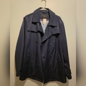Banana Republic Blue Trench Coat Double-Breasted Classic